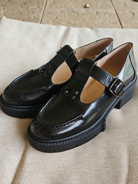 Coach Shoes - Coach LIV Mary Jane Black Platform Shoes Chunky Heel Padded Footbed Size 6